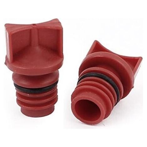 FENOPLASTICA2pcs Bouchon d'huile Compresseur d'air Coque en plastique 18 mm Filetage mâle Dia Rouge (1/4)