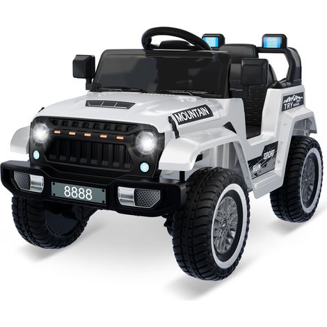 GARVEE Kinder Elektroauto 12V mit 2.4G Fernbedienung, 2x35W Motor, Musik über Bluetooth & USB, Sicherheitsgurt, Kinderfahrzeug ab 3 Jahren für Indoor & Outdoor, Weiß (1/5)