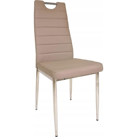 Beige Esszimmerstuhl, Furniex Kunstleder, mit Griff
