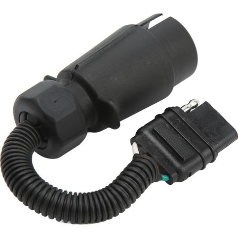 7-poliger Euro-Rundstecker auf 4-poligen US-Flachstecker aus ABS-Messing, Adapterstecker für Wohnwagen, Wohnmobile und Beleuchtungsverkabelung (1/5)