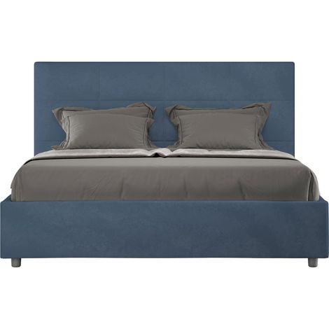 Letto Matrimoniale Francese 140x190 cm con Rete Mika Blu (1/5)