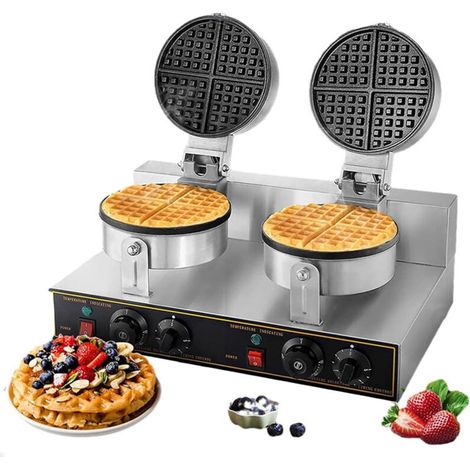 Machine à Gaufre 2400W, Gaufrier Electrique commercial, en acier inoxydable pour la maison/les cafés/les restaurants (1/5)