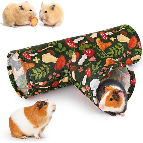 Tunnel Pliable 3 Voies pour Cochons d’Inde et Lapins, Tunnel pour Chat, Tunnel Lavable et Pliable, pour Lapins Cochons d'Inde Kitty Petit Animal Activité Tunnel Tube Tunnel Cachette (1/5)
