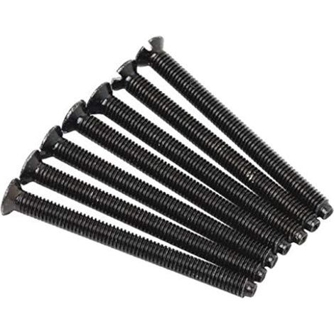One Stop DIY Lot de 48 vis électriques en acier pour boîte de prise de courant 3,5 x 75 mm Noir