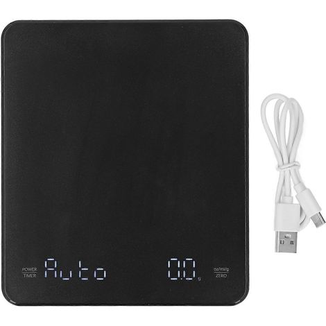 Kaffeewaage mit Timer, intelligent, wiederaufladbar, 0,1 g, digital, elektronisch, Tischgerät, präzise, sekundengenau