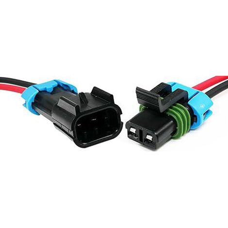Câble de connecteur étanche automatique à 2 broches, fil électrique scellé, jeu de fiches mâles et femelles, Kit de 150mm de Long (1/5)