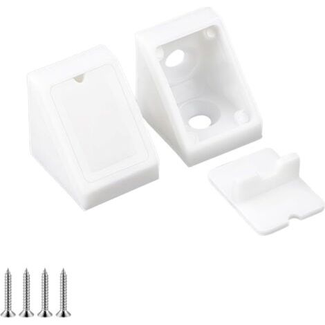20 Pièces Angle Suport pour Etagere, Équerre D'angle en Plastique, Connecteurs de Meubles, avec Vis, Équerres D'étagère, Connecteur Angle (1/5)