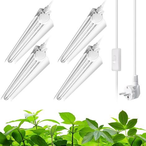 T8 Lampe Plante Interieur, 96W(4 X 24W), 2FT/60cm, 5000K, Pack de 4 (1/5)