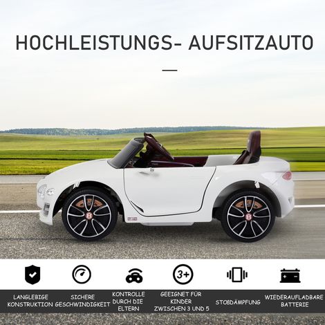 Voiture enfant Bentley GT sous licence, véhicule électrique avec télécommande, double moteur 390, blanc, 108 x 60 x 43 cm (1/5)