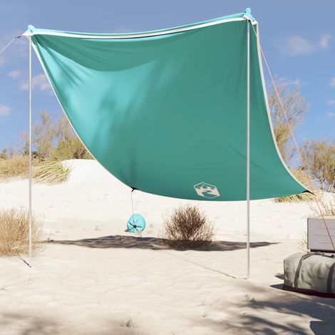 Strand-Schattenzelt mit Sandsäcken Grün 214x236 cm (1/5)