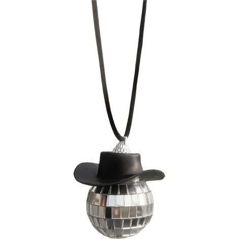 Autozubehör mit Discokugel und Cowboyhut, Autoinnenausstattung, hängender Autoschmuck – Schwarz (1/5)