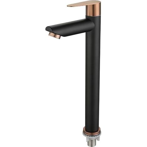 Robinet de lavabo, inox 304, or rose, eau froide, pour lavabo (1/5)