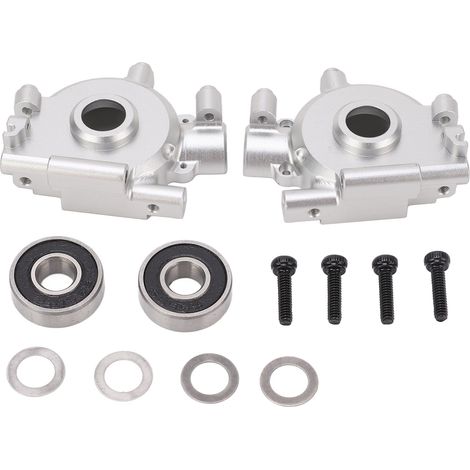Carter de boîte de vitesses en aluminium pour Losi Baja Rey 1/10, housse de protection pour Rock Rey, pièce de rechange argentée, compatible voiture RC. (1/5)