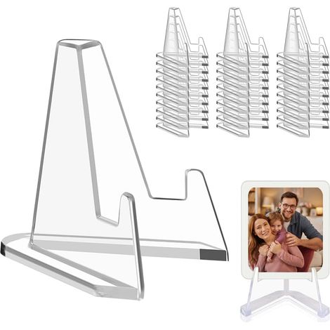 30 Mini-Staffeleien aus transparentem Acryl, geeignet als Halterungen für Karten, Fotos und Mineralien