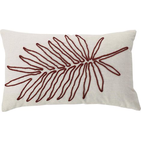 Coussin Déco Brodé "Kasane" 30x50cm Écru (1/2)