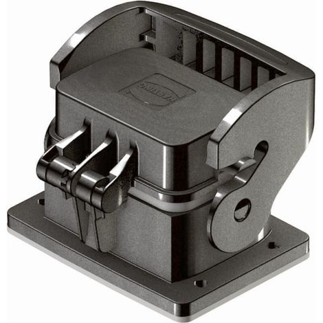 [GEBRAUCHT] B-Ware Harting Anbaugehäuse Gehäuse Kunststoff Schwarz 6 B Längsbügel Klappdeckel (1/2)
