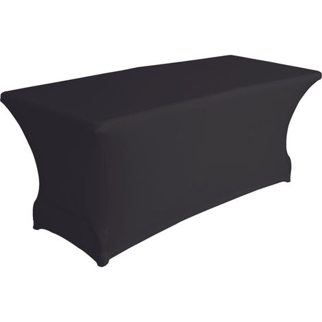 Housse de Table Extensible Blanche 180 x 75 x 74 cm pour Tables rectangulaires Housse élastique avec Poches pour Pieds Lavable Ajustement serré pour Mariage fête événement Salon (1/5)