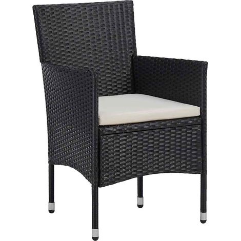 Maison Exclusive - Set Sedie da Pranzo per Giardino 2 Pz in Polyrattan Nero (1/5)