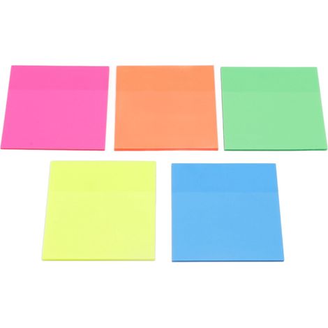 Bloc-notes adhésifs 5 couleurs, DIY, matériau PET, mignons et légers, 75x75mm, fournitures de bureau pour index. (1/5)