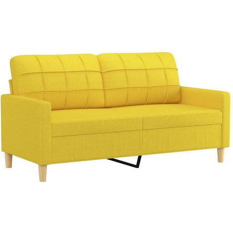 Canapé  Sofa à 2 places Jaune clair 140 cm Tissu (1/5)