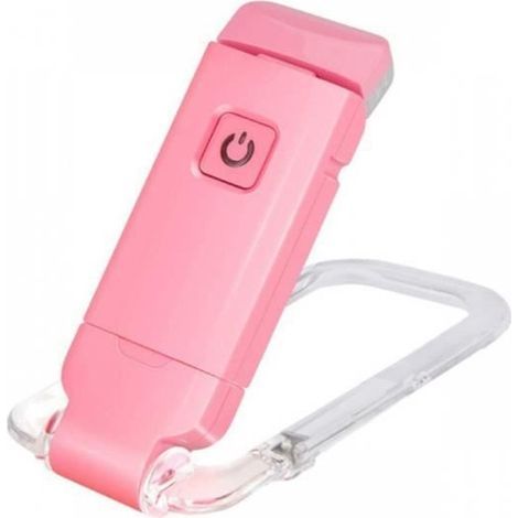 Mini Clip-on Night Light, USB Rechargeable, Eye Protection, LED Reading Lamp, Bookmark, for Night Light (Pink) (1/4)