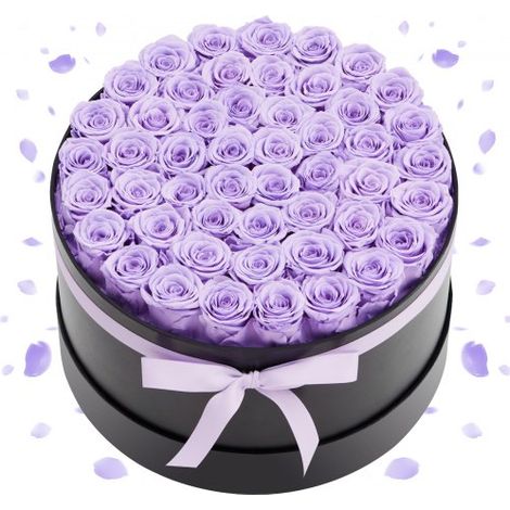 Rose Éternelle 50 Fleurs Éternelles Préservées Boîte Ronde (1/5)