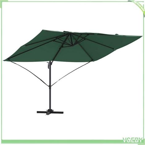 Parasol déporté - FAFEICY - Cantilever Roma - Vert - 351 x 250 x 260 cm - Pivotant 360° (1/5)