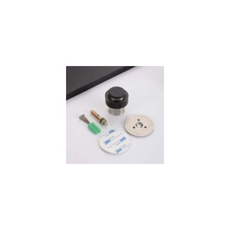 Fermaporta - Diametro 46 mm, Alluminio anodizzato argento, Avvitabile, Acciaio inossidabile, Gomma, Antiurto e Silenzioso - Crezuo (1/3)
