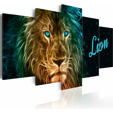 Tableau lion d'or - 100 x 50 cm (1/4)