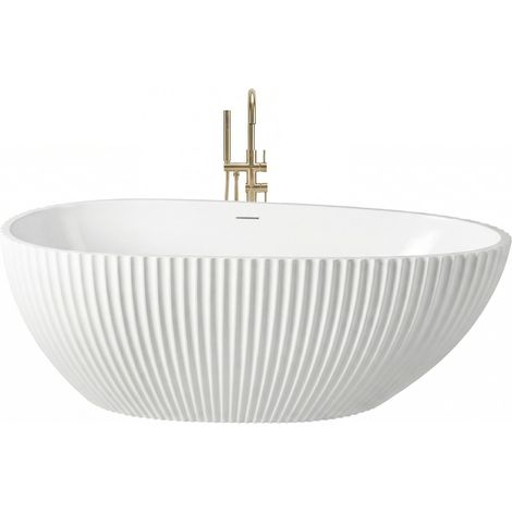 Vasca Bagno Da Terra Rea Carmen 170 White With Black Plug Cap