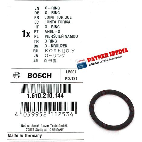 Repuesto original BOSCH 1610210144 Junta tórica