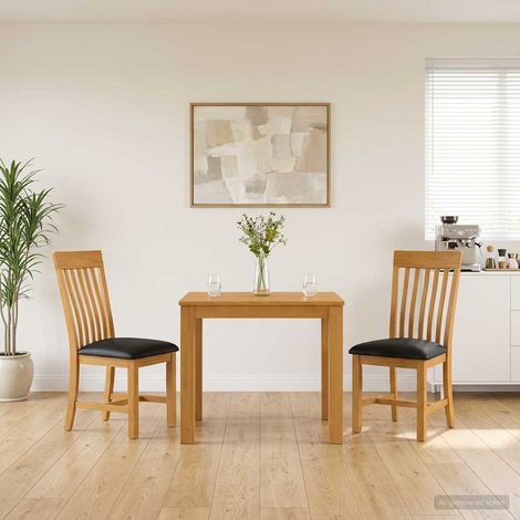 Set da pranzo 3 pz Nero Legno di Quercia Massello vidaXL (1/5)