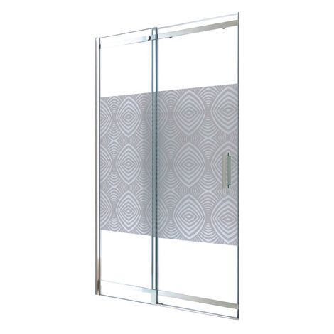 ONDEE - Mampara de baño UIMI, Mampara de baño corredera - Vidrio templado - acabado cromado - 100cm (1/4)