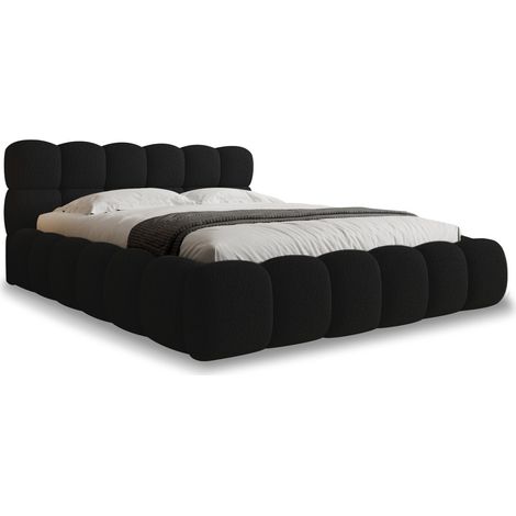 Lit coffre Tomaso 140cm Bouclette Noir (1/4)