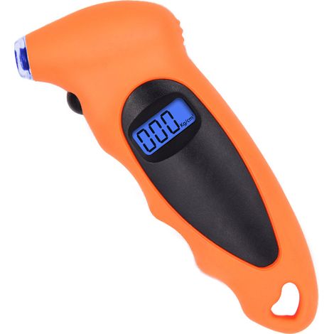 Jauge de pression des pneus numérique, grand écran rétroéclairé portable 150 psi, surveillance de la pression des pneus de haute précision, pour voitures, camions et vélos, jaune noir (1/2)