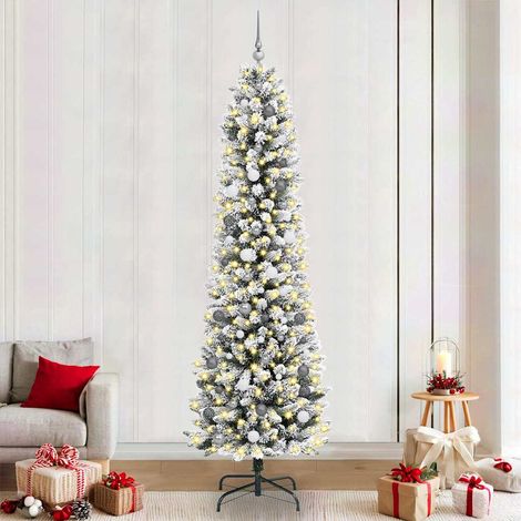 Künstlicher Weihnachtsbaum mit 300 LEDs mit Ständer Weiß 240 cm (1/5)
