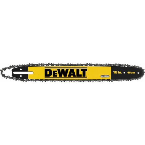 Guía DeWALT DT20661 de 46 cm y cadena para motosierra, alta precisión y rendimiento en cortes de madera, compatible con modelos DeWALT