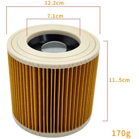 Pack de 2 cartouches filtrantes pour Kärcher Premium WD3 WD2 MV2 MV3 WD 3P, WD 3.200, WD 3.500 P, SE 4001, SE 4002, A2054, A2004, A2254, A2604, filtre aspirateur 6.414-552.0, 6.414-772.0, 6.414-547.0
