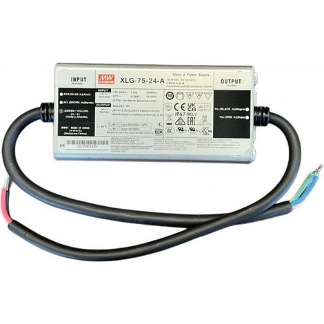 MW MEAN WELL XLG-75-24-A Alimentatore IP67 75W 12V 3,1A Input 220V 110V