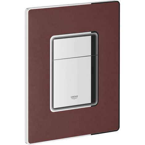 GROHE plaque de commande WC Skate Cosmopolitan cuir rouge tanin (1/3)