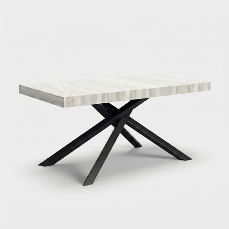 Tavolo da pranzo allungabile moderno 12 posti 160/260x90 Shangai - Frassino