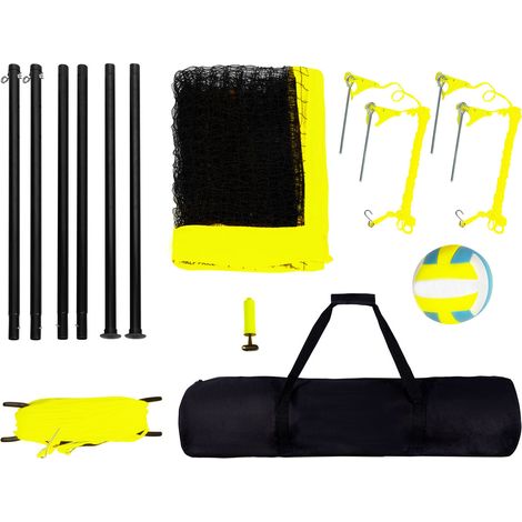 Mophorn Red de Voleibol Portátil de PE, Poste de Acero, Altura Ajustable, Kit de Red de Voleibol Profesional con Bolsa de Transporte y Línea Límite para Entrenamiento en Playa, Jardín, al Aire Libre (1/5)