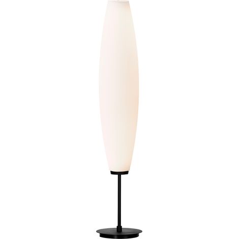 Zenta Lampadaire Intégré LED Structure Noire, Verre Opale, Touchdimmer 1x LED Intégrée