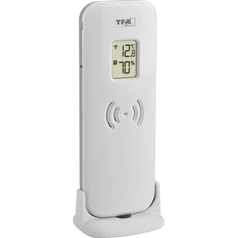 Capteur thermo/hygromètrique radio 433 MHz – Plage de mesure -40 à +60 °C – Humidité 10 à 99 % – Portée 100 m – Tfa Dostmann