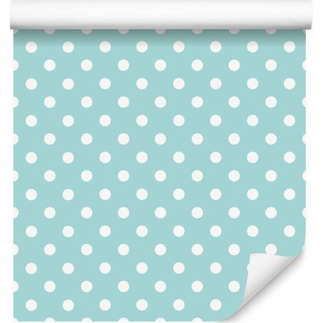 Papier peint à pois céladon, motif céladon central pour salon et chambre 50 x 1000 cm (1/5)