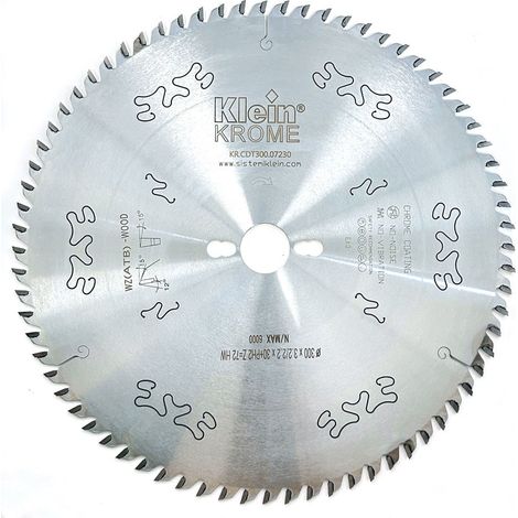 Lama circolare HW Cromate per Finitura Traverso Vena D=400, d=30, B/c=4.0/2.8, Z (Nr. denti)=96, Fori trasc.=PH02 KR.CDT400.09630 KLEIN (1/4)