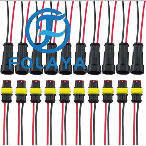 Connecteur électrique étanche - FOLAYA - Voiture Fiche Etanche - Mâle et Femelle - Résistant à la chaleur (1/4)