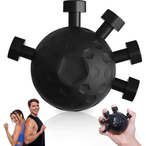 Zwei schwarze Fingertrainer, Handtrainer, Fingerübungen, Handtrainer, Unterarmkrafttrainer, Druck-zum-Greifen-Trainer (1/5)