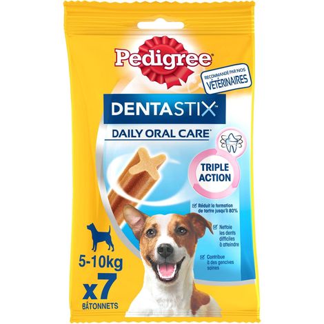 Pedigree DentaStix Daily Oral Care - Bastoncini da masticare per cani di piccola taglia - Per una buona igiene orale - 10 confezioni da 7 bastoncini