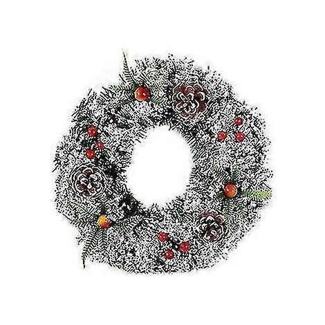 Couronne de Noël d'extérieur, couronne de Noël hivernale à flocons de neige pour décoration de porte (1/4)